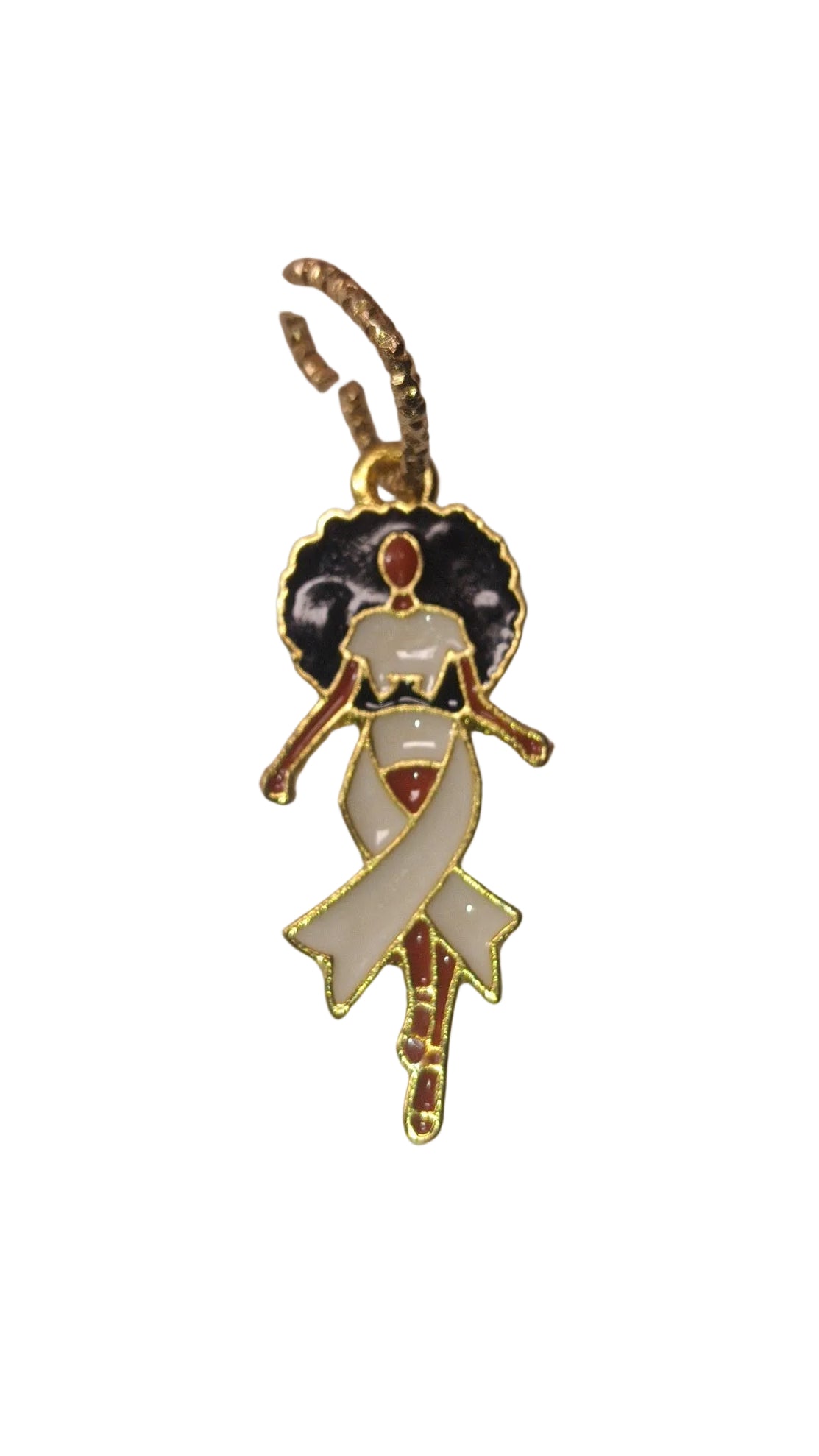 African American White Ribbon Dress